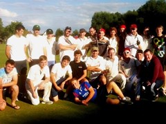 Pirates relax after great game against touring team Arcadian Casuals.